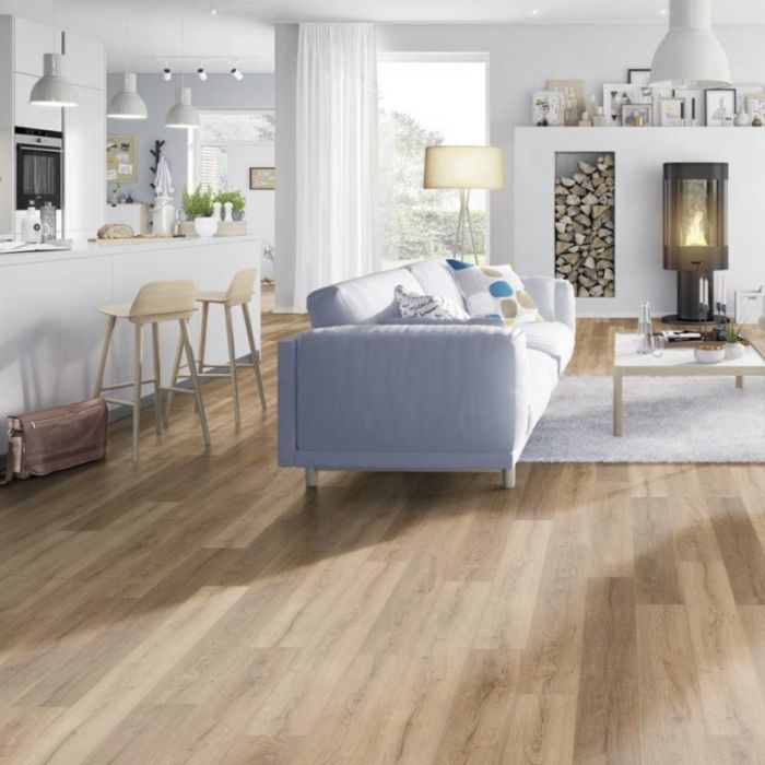 Prestige Rustic Oak Light 8mm V Groove Laminate Flooring 049 - Klikka Laminate Flooring